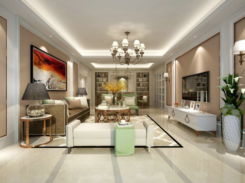 欧式典雅，悦享江湾——广州深业·江悦湾130平米三居室装修设计案例